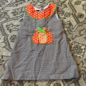 3-6m gingham pumpkin dress
